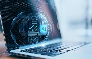 AI chip on a laptop screen representing custom LLM app development